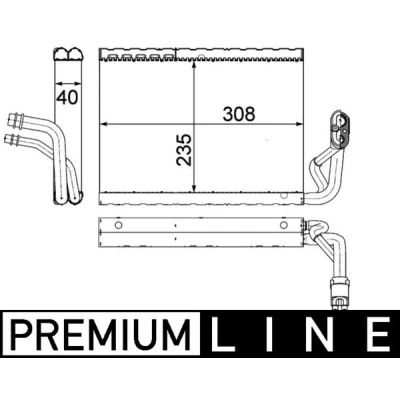 Abbildung von MAHLE ORIGINAL AE 91 000P Verdampfer ohne Expansionsventil MERCEDES BENZ: C Klasse T modell, E Limousine
