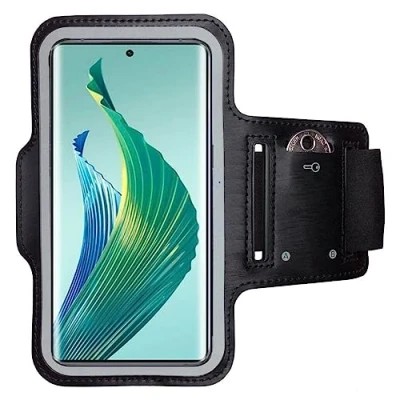 Abbildung von CoverKingz Sportarmband für Honor Magic5 Lite Armtasche mit Schlüsselfach Oberarm Halterung Sport Laufarmband Handy Armband Schwarz