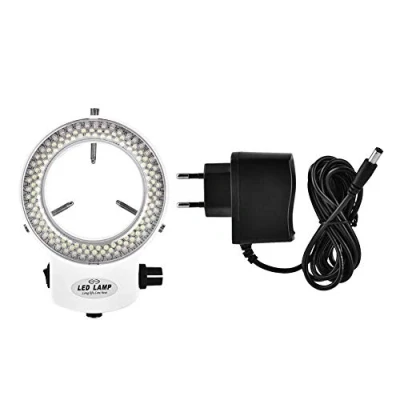 Abbildung von SEAFRONT LED Ringlicht Industrie Kamera Ring Optische Mikroskop mit 144 Perlen Lichtquelle Einstellbare Helligkeit Mehr Als 18000LUX(EU plug weiß)