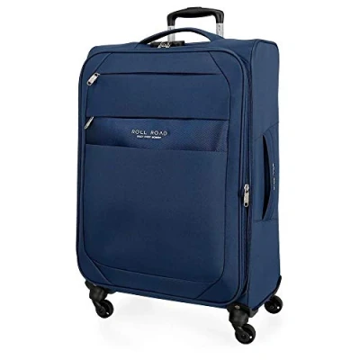 Abbildung von Roll Road Royce Mittlerer Koffer Blau 43x66x26 cms Weich Polyester Kombinationsschloss 64L 2,6Kgs 4 Räder Erweiterbar
