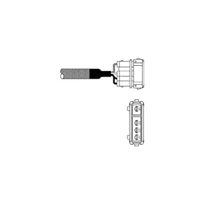 Abbildung von DELPHI ES10333 12B1 Lambdasonde Fingersonde, beheizt VOLKSWAGEN: GOLF 3 Cabrio, 3, Passat B3/B4 Variant, SEAT: Ibiza 2, Cordoba I Limousine