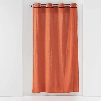 Abbildung von Douceur d&#039;Intérieur, Ösenvorhang (135 x 240 cm) Linette Terracotta, Gewaschene Baumwolle