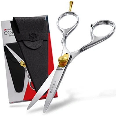 Abbildung von Suvorna Condor 5&quot; bartschere, haarschere friseurschere profi, schere haare friseurschneiden, hair scissors, friseur schere, haarschneideschere profi friseur, klein, nasenhaar schere.