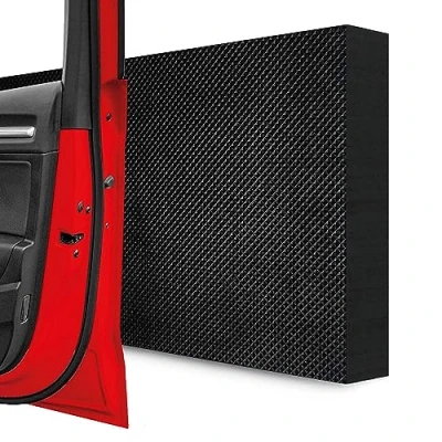 Abbildung von STRACKS® 4X Garagen Wandschutz je 40 x 20 3cm Extra Dicker Türschutz Für Ihr Auto und die Garagenwand Selbstklebender Türkantenschutz 4er Set Karomuster, schwarz