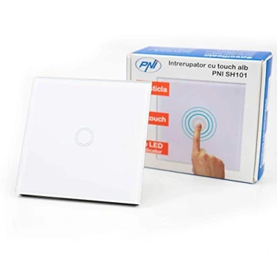 Abbildung von Touch Schalter PNI SH101 Glas, weiß mit LED Anzeige