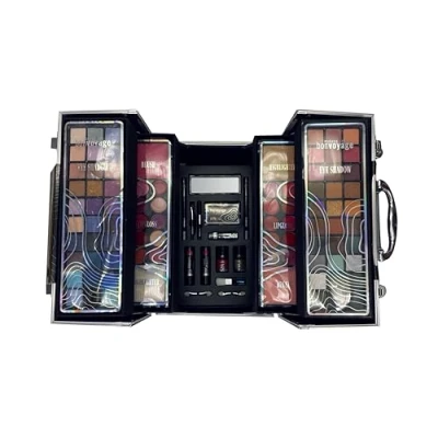 Abbildung von bonvoyage NEW Hello Beautiful Make up Palette, Palette mit komplett professionellem Set, Set Lidschatten, Bronzer, Blush, Puder Augenbrauenstift und Pinseln