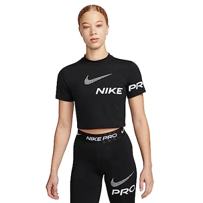 Abbildung von Nike Performance CROP Sport Tshirt, Damen, Größe: XL, Black/(white)
