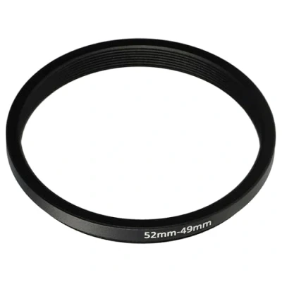 Abbildung von vhbw Step Down Ring Adapter von 52 mm auf 49 für Kamera Objektiv Filteradapter, Metall, Schwarz