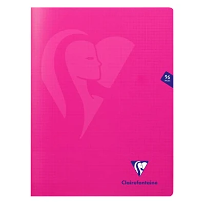 Abbildung von Clairefontaine 313362C Packung mit 10 Heften Mimesys DIN A4+, 24x32cm, 48 Blatt kariert, 90g, Einband PP, Rosa, 1 Pack