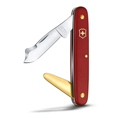 Abbildung von Victorinox Schweizer Taschenmesser, Okuliermesser Kombi 2, Gartenmesser, Gärtner und Floristen, Klinge, spitz, Rindenlöser, rot