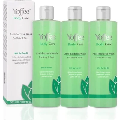 Abbildung von Yoffee AntiBacterial Body Wash, Teebaumöl Duschgel, &amp; Kokosnussöl, Für Männer Frauen, Beseitigt Körpergeruch, Juckreiz Hautirritationen, 900ml