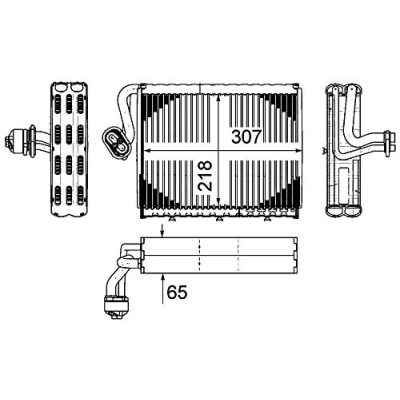 Abbildung von Verdampfer, Klimaanlage MAHLE ORIGINAL AE 108 000P