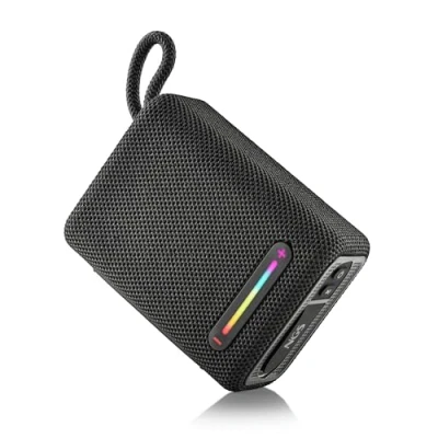 Abbildung von NGS Roller Furia 1 Black Tragbarer Lautsprecher mit Bluetooth Technologie, RGB Lichtern, IPX6 Wasserdichtigkeit, 15 W, True Wireless, USB, Batterielaufzeit 9 Stunden, Schwarz