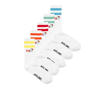 Abbildung von Jack &amp; Jones Jacpride Tennis Socks 5 PACK Socken, Herren, Größe: One Size, White