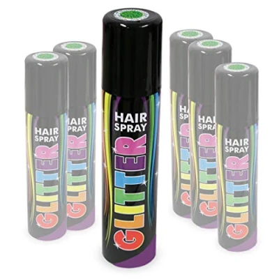 Abbildung von KarnevalsTeufel Hairspray Glitter in verschiedenen Farben buntes Haarspray mit Glitzer Haarschmuck farbig (Grün)