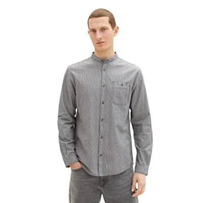 Abbildung von TOM Tailor Hemd, Herren, Größe: XL, Off white navy small stripe