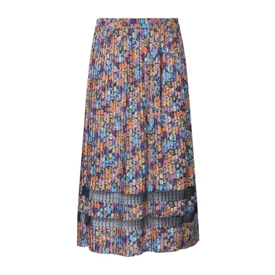 Abbildung von Ulla Popken Floral Faltenrock, Damen, Größe: 58/60, Bold orange