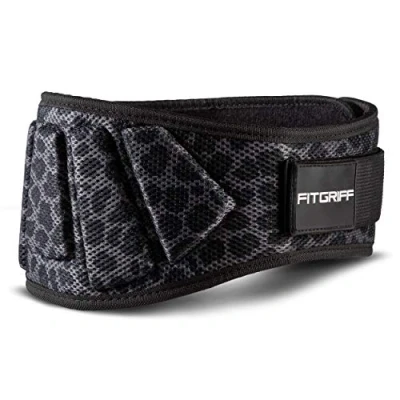 Abbildung von FITGRIFF® Gewichthebergürtel V1 Fitness Gürtel für Bodybuilding, Krafttraining, Gewichtheben Trainingsgürtel Damen und Herren (Leopard, 63cm 74cm Bauchumfang (X Small))