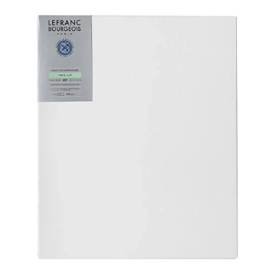Abbildung von Lefranc Bourgeois 111215 Keilrahmen aus 100% Leinen in Premium Qualität, gebrauchsfertig Grundiert mit Titandioxid Gesso, seitlich genagelt auf massivem Kiefernholz 20P