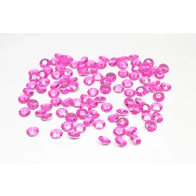 Abbildung von Creativery 100 Dekosteine Diamanten 12mm (Fuchsia Orchidee 183D) // Deko Steine 1,2 cm Streudeko Tischdeko Diamonds Kristall Hochzeit Streuteile