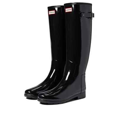 Abbildung von Hunter Original Refined TALL Gloss Vegan Gummistiefel, Damen, Größe: 37, Black Schuhe