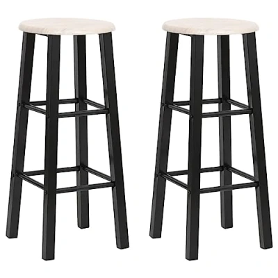 Abbildung von vidaXL 2X Barhocker Barstuhl Küchenhocker Tresenstuhl Thekenhocker Tresenhocker Thekenstuhl Bar Stuhl Hocker Barmöbel Schwarz MDF Stahlrahmen