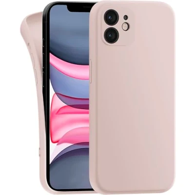 Abbildung von MyGadget Hülle Kompatibel mit iPhone 11 robuste Silikon Schutzhülle TPU Case Slim Silikonhülle Back Cover Kratzfest Handyhülle Matt Rosa
