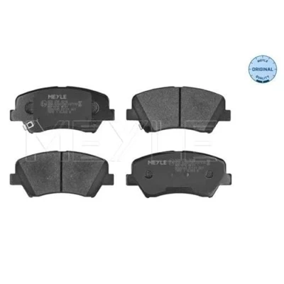 Abbildung von MEYLE 025 256 9218 Bremsbelagsatz ORIGINAL Quality Vorderachse mit akustischer Verschleißwarnung Anti Quietsch Blech HYUNDAI: i30 II Schrägheck