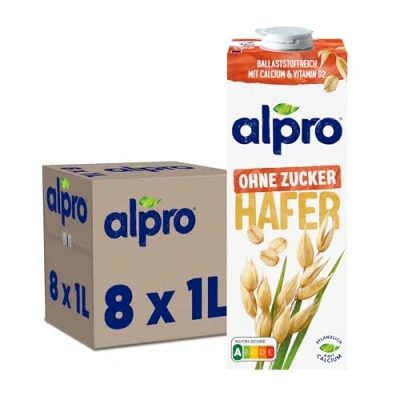 Abbildung von Alpro Haferdrink Ohne Zucker 8x1 L haltbar, vegan &amp; laktosefrei, reich an Ballaststoffen, mit Calcium und Vitaminen