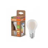Abbildung von OSRAM Energy Class LED Lampe in klassischer Kolbenform, 2.2 W / 470 lm, EEK A, warmweißes Licht (2700 K), CRI 80, aus gefrostetem bleifreiem Glas, E27 Sockel, IP20, 60 mm Durchmesser, dimmbar.