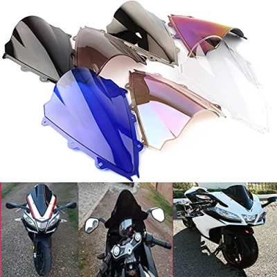 Abbildung von Motorrad Double Bubble Windabweiser Windschutzscheibe Für Aprilia RS4 50 2014 125 10 16 RSV4 09 14 R 12 15 (Transparent)
