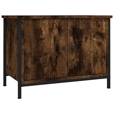 Abbildung von vidaXL TV Schrank, Fernsehschrank mit viel Stauraum, Lowboard Türen, Fernsehtisch HiFi Schrank Möbel Metallfüße, Räuchereiche Holzwerkstoff