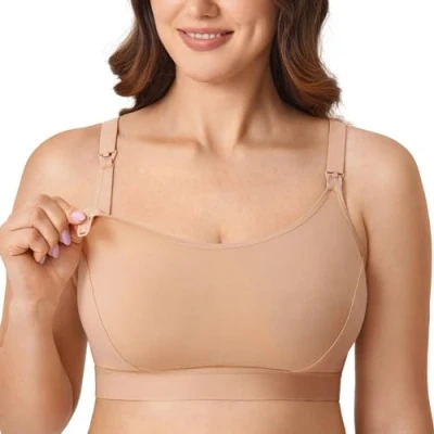 Abbildung von Gratlin Damen Stütz Sport Still BH Große Brüste Baumwolle Racerback Schwangerschafts BHS Natürlich 4XL