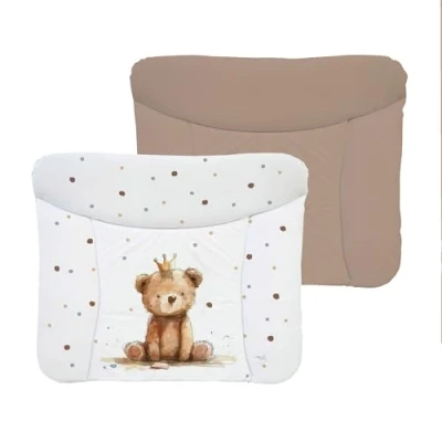 Abbildung von Ceba Baby® weiche Wickelauflage 75x72 cm Doppelseitige Baby Wickelunterlage Wickeltischauflage für Junge und Mädchen Wasserdicht, abwaschbar OEKO TEX Made in EU Prinz Bär