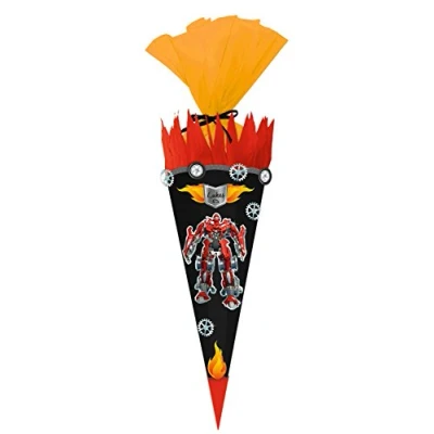 Abbildung von Ursus 9870006 Schultüte Bastelset Easy Line Transformer, sechseckig, Höhe ca. 68 cm, Duchmesser 20 diverse Stanzteile, teilweise beglittert, inklusive Bastelanleitung