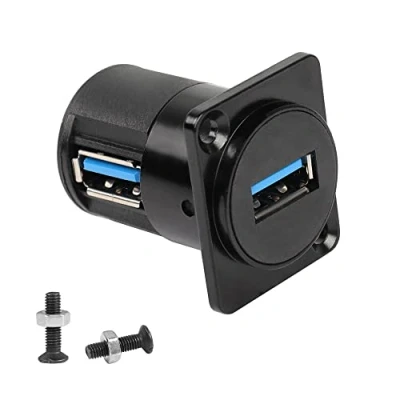 Abbildung von QIANRENON USB 3.0 Panel 90 Grad Adapter Connector USB3.0 Buchse auf Koppler D Typ Moun Extender 5 Gbit/s