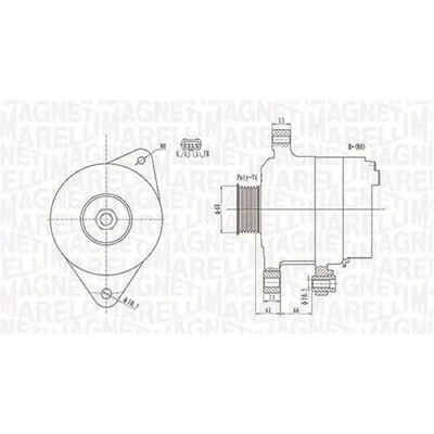 Abbildung von MAGNETI MARELLI 063732112010 Lichtmaschine 12V 120A