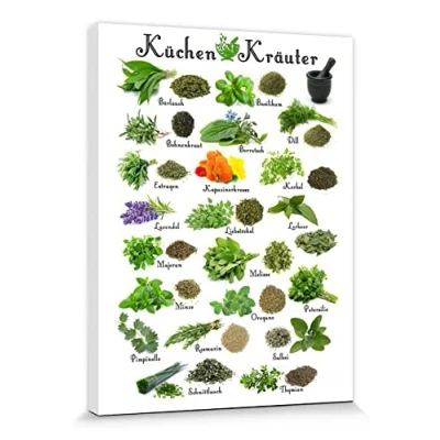 Abbildung von 1art1 Kochkunst Poster Küchen Kräuter Bilder Leinwand Bild Auf Keilrahmen XXL Wandbild Kunstdruck Als Leinwandbild 40x30 cm