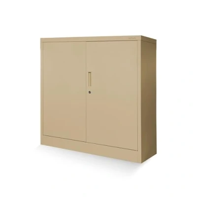 Abbildung von Jan Nowak Kleiner Aktenschrank C001B Büroschrank Metallschrank Aufbewahrungsschrank 2 Verstellbare Fachböden Pulverbeschichtet Abschließbar 92,5 cm x 90 40 (Beige)
