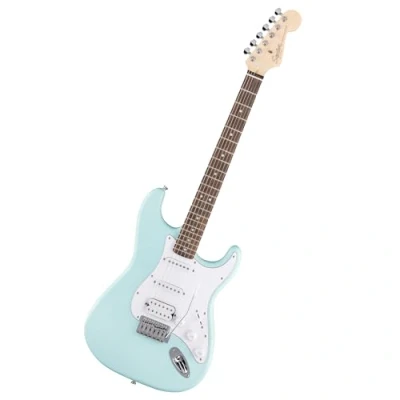 Abbildung von Squier by Fender Debut Collection HSS Stratocaster E Gitarre, Laurel Griffbrett, Weißes Schlagbrett, Daphne Blue