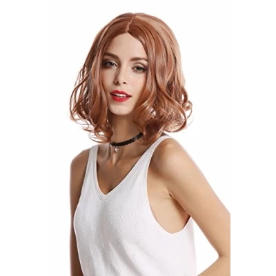 Abbildung von WIG ME UP YZF 4377 M30 Perücke Damenperücke Longbob kurz schulterlang Mittelscheitel wellig lockig Blond Rotblond