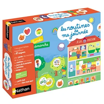 Abbildung von Nathan 31556 Die Routinen meines Tages EIN erster magnetischer Kalender zur Organisation des Kindertags ab 3 Jahren, Mehrfarbig, 44 x 6,8 30 cm