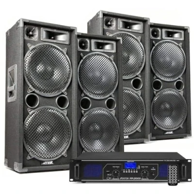 Abbildung von DJ Lautsprecherset mit 4x MAX212 Lautsprechern und