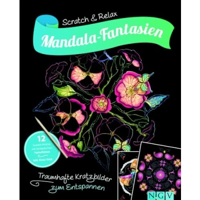 Abbildung von Mandala Fantasien Traumhafte Kratzbilder zum Entspannen: 12 Scratch Motive mit fantastischen Farbeffekten inkl. Bambus Stick