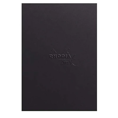 Abbildung von Rhodia 116100C Notizblock Marker Pad kopfseitig verleimt, A5+ (16x21 cm), 50 Blatt mikroperforiert, blanko, Clairefontaine Papier Layout weiß extra glatt 100g, Schwarz, 1 Stück