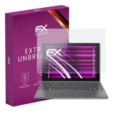 Abbildung von atFoliX Glasfolie kompatibel mit Lenovo IdeaPad Duet 3i Panzerfolie, 9H Hybrid Glass FX Schutzpanzer Folie