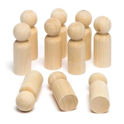 Abbildung von Baker Ross Blanko Stabfiguren aus Holz für Kinder Kreatives Bastelmaterial zum Dekorieren (10 Stück)