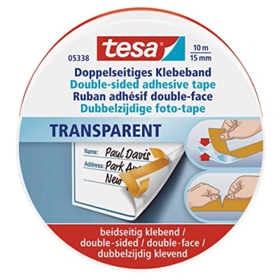Abbildung von tesa doppelseitiges Klebeband 15 mm x 10 m transparent