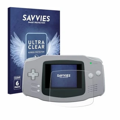 Abbildung von Savvies 6 Stück Schutzfolie für Nintendo Gameboy Advance GBA Displayschutz Folie Ultra Transparent