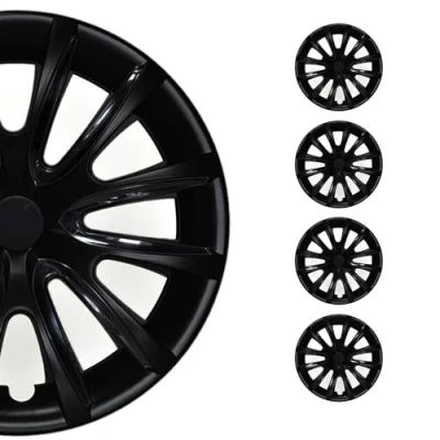 Abbildung von OMAC 4X Radkappen Radzierblenden Radblenden 15&quot; Zoll Stahlfelgen Matt Schwarz